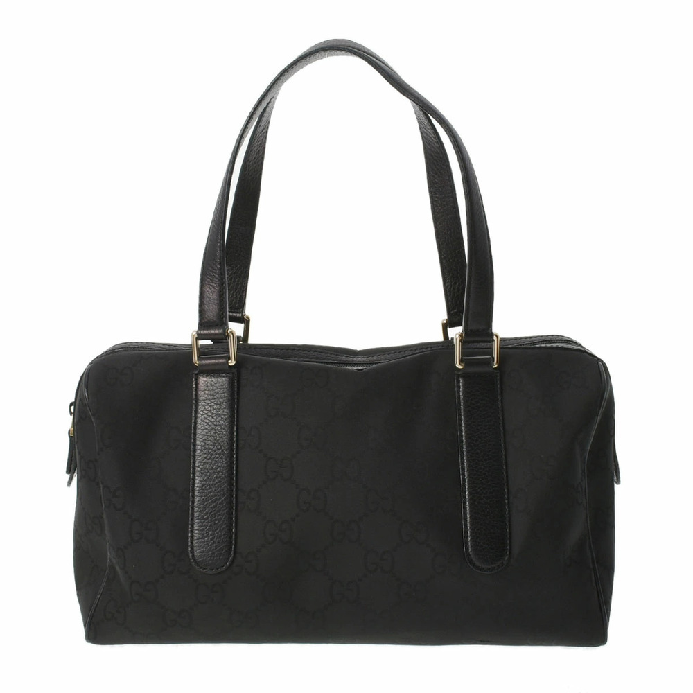 GUCCI Boston Bag Black GG Canvas Handbag